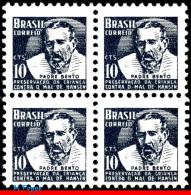 Ref. BR-RA10Q BRAZIL 1963 - HANSEN DISEASE, LEPROSY,FATHER BENTO DIAS PACHECO, MI# Z11, MNH, HEALTH 4V Sc# RA10 - Blocs-feuillets