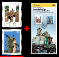Ref. BR-V2022-01+E BRAZIL 2022 - FESTIVAL OF GOOD LORDJESUS OF BONFIM, MNH + BROCHURE, RELIGION 2V - Neufs