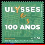 Ref. BR-V2022-06 BRAZIL 2022 - DIPLOMATIC RELATIONS WITHIRELAND, 100 YEARS OF ULYSSES, MNH, FAMOUS PEOPLE 1V - Neufs