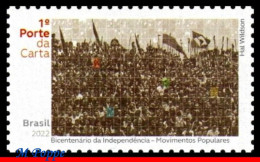 Ref. BR-V2022-08 BRAZIL 2022 - 200 YEARS INDEPENDENCE,, POPULAR MOVEMENTS, MNH, HISTORY 1V - Unused Stamps