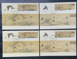 Maxi Cards(A & B) Taiwan 2023 Taipei Stamp Exhi. -Chinese Ancient Painting Of Myriad Butterflies Stamps - Cartoline Maximum