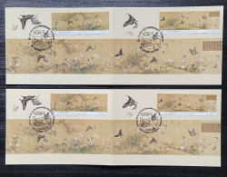 Maxi Cards(C & D) Taiwan 2023 Taipei Stamp Exhi. -Chinese Ancient Painting Of Myriad Butterflies Stamps - Cartes-maximum