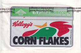 BRITISH TELECOM-GOLF-20 UNITS KELLOGS CORNFLAKES-MINT SEALED. - Werbung