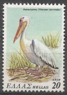 # GRECIA GREECE - 1979 - PELECANUS ONOCROTALUS (Pellicano) - Bird Wild Protection Animal - Stamp MNH - Pelikane