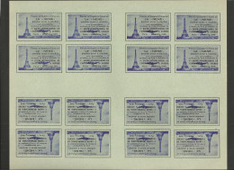 VIGNETTE PREMIER VOL ANGLETERRE FRANCE LE"NENE" FEUILLE ENTIERE DE 16 GOMMEE SUPERBE. - Aviation