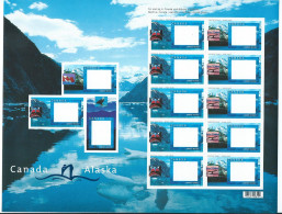Canada # 1991C-1991D Full Pane Of 10 + 3 Mememto Frames MNH - Alaska Cruise Picture Postage - Feuilles Complètes Et Multiples