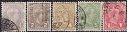 Luxemburg - Großherzog Adolf (MiNr: 67/71) 1895 - Gest Used Obl - 1895 Adolphe Rechterzijde