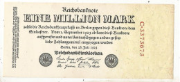 Billet , Allemagne, EINE MILLION, 1000000 Mark, 1923, 2 Scans, Uniface - 1 Miljoen Mark