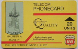 UK 20 Units  Phillips Petroleum - Maureen ( Blue IPL Logo ) - Boorplatformen