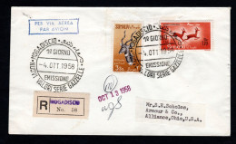 Somalia AFIS 1958, FDC, ANIMALI, ANTILOPI AEREA - Somalia (AFIS)