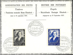 CS/HK 456/457° - FDC - Au Profit De La Fondation Musicale Reine/Ten Voordele Van De Muziekstichting Koningin - Elisabeth - ....-1951