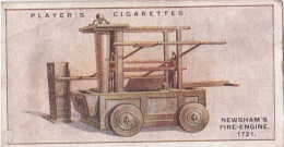 Fire Fighting Appliances 1929 - Players Cigarette Cards - 2 Newsham Fire Engine 1721 - Player's