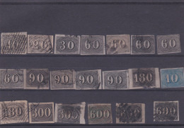BRESIL - 1850/1861 - LOT DE 21 TIMBRES NEUFS SANS GOMME ET OBLITERES -  NON DENTELES - Used Stamps