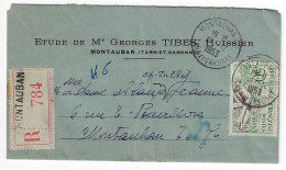 MONTAUBAN Lettre Recommandée Etude Huissier TIBES Formulaire Privé AVIS ASSIGNATION 50 F Aviron Yv 964 Ob 19 12 1953 - Brieven En Documenten