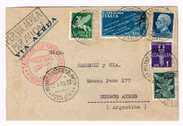 AEROGRAMMA ZEPPELIN -  ITALIA - ARGENTINA 12/4/1935 - Marcophilia (Zeppelin)