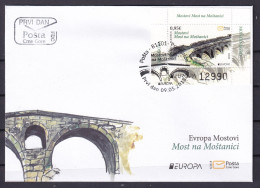 MONTENEGRO 2018,EUROPA CEPT,BRIDGES,BLOCK,MNH - 2018