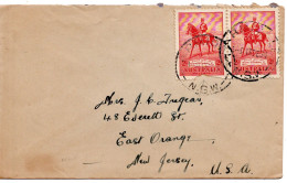 69205 - Australien - 1934 - 2@2d KGV Silberjubilaeum (1 Mgl) A Bf ARINDALE NSW -> East Orange, NJ (USA) - Covers & Documents