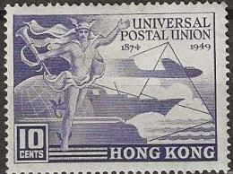 HONG KONG 1949 UPU - 10c. - Violet MH - Nuovi