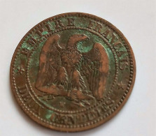 FRANCE 2 CENTIMES NAPOLEON III TETE NUE 1854 W (B20 35) - 2 Centimes