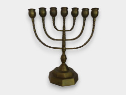 Menorah à 7 Branches, Laiton Massif - Art Religieux