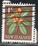 NEW ZEALAND NUOVA ZELANDA 1967 1970 FLORA KARAKA FLOWER 1c USED USATO OBLITERE' - Oblitérés