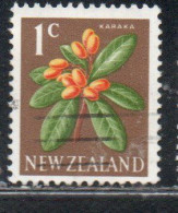 NEW ZEALAND NUOVA ZELANDA 1967 1970 FLORA KARAKA FLOWER 1c USED USATO OBLITERE' - Oblitérés