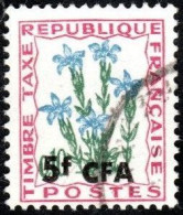 Réunion Obl. N° Taxe 49 - Fleur Des Champs - La Gentiane - Surcharge De 5f CFA - Postage Due