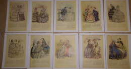 Lot 10 Reproductions De Gravures En Couleurs MODE Du XIXème Siècle - Extraits Du Journal Des Demoiselles. - Voor 1900