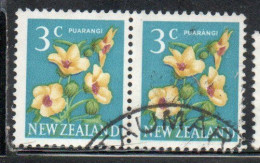 NEW ZEALAND NUOVA ZELANDA 1967 1970 FLORA HIBISCUS FLOWER 3c USED USATO OBLITERE' - Used Stamps