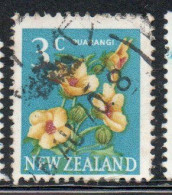 NEW ZEALAND NUOVA ZELANDA 1967 1970 FLORA HIBISCUS FLOWER 3c USED USATO OBLITERE' - Used Stamps