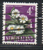 NEW ZEALAND NUOVA ZELANDA 1967 1970 FLORA MOUNTAIN DAISY FLOWER 4c USED USATO OBLITERE' - Used Stamps