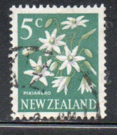 NEW ZEALAND NUOVA ZELANDA 1967 1970 FLORA CLEMATIS FLOWER 5c USED USATO OBLITERE' - Used Stamps