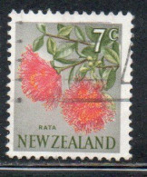 NEW ZEALAND NUOVA ZELANDA 1967 1970 FLORA RATA FLOWER 7c USED USATO OBLITERE' - Used Stamps