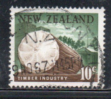 NEW ZEALAND NUOVA ZELANDA 1967 1970 TIMBER INDUSTRY 10c USED USATO OBLITERE' - Used Stamps