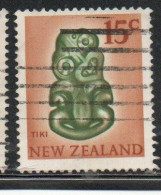 NEW ZEALAND NUOVA ZELANDA 1967 1970 TIKI 15c USED USATO OBLITERE' - Gebraucht