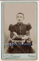 Photographie XIXe CDV Portrait D'un Homme Militaire Chasseur Photographe Bonnier Paris - Old (before 1900)