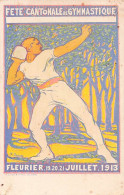 Fête Cantonale De Gymnastique Fleurier Neuchâtel 1913 Lancer Du Poids - Fleurier