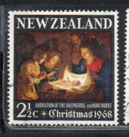 NEW ZEALAND NUOVA ZELANDA 1968 ADORATION OF THE HOLY CHILD CHRISTMAS NATALE NOEL WEIHNACHTEN NAVIDAD 2 1/2p USED - Oblitérés