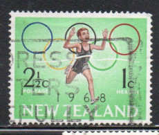 NEW ZEALAND NUOVA ZELANDA 1968 HEALTH OLYMPIC GAMES 2 1/2c USED USATO OBLITERE' - Used Stamps