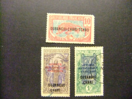 55 OUBANGUI 1915 SELLOS DE CONGO FRANCES SOBRECARGADOS YVERT 5 - 56 - 59 FU - Used Stamps