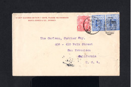 9583-NEW SOUTH WALES-OLD COVER SYDNEY To SAN FRANCISCO (usa) 1905.British Colonies.ENVELOPPE AUSTRALIE.Brief. - Covers & Documents