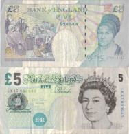 Great Britain 5 Pounds 2002 (2004) P 391c Sign A. Bailey  Queen Elizabeth Ll #4836 - 5 Pounds