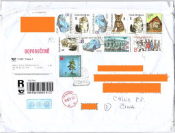 Czech Air Registered Mail To China — 2022 Tree & Cats/ 2021 Train & Comic/ 2020 Cars Etc. - Lettres & Documents