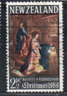 NEW ZEALAND NUOVA ZELANDA 1969 NATIVITY BY FEDERICO FIORI CHRISTMAS NATALE NOEL WEIHNACHTEN NAVIDAD 2 1/2p USED USATO - Oblitérés