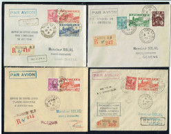 TUNISIE - Service Aérien - Indochine - Athenes - Nicosie - Genève - 1945 Et 1946. - Luftpost