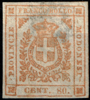 1859 MODENA GOVERNO PROVVISORIO CENT. 80 NUOVO CON GOMMA - Modena