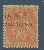 CASTELLORIZO N° 16 Variétée O De O.N.F Brisé , Papier GC NEUF* TRACE DE CHARNIERE  / Hinge  / MH - Unused Stamps