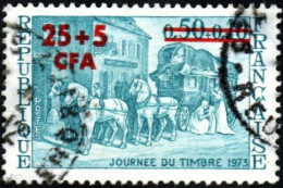 Réunion Obl. N° 414 - Journée Du Timbre 1973 - Relais De Poste - Malle, Cheveaux - Used Stamps