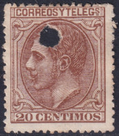 Spain 1879 Sc 245 España Ed 203T Telegraph Punch (taladrado) Cancel - Telegrafen