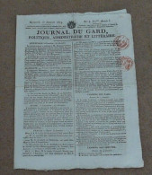 Journal Du Gard Du 13 Janvier 1819.(Angleterre-Allemagne-Suisse-France-Petit Chaperon Rouge 1ère…..). - 1800 - 1849